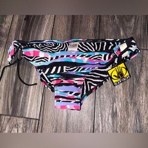 NWT Body Glove Bikini Bottom Black Purple Pink Blue Brand New Women’s Size Large